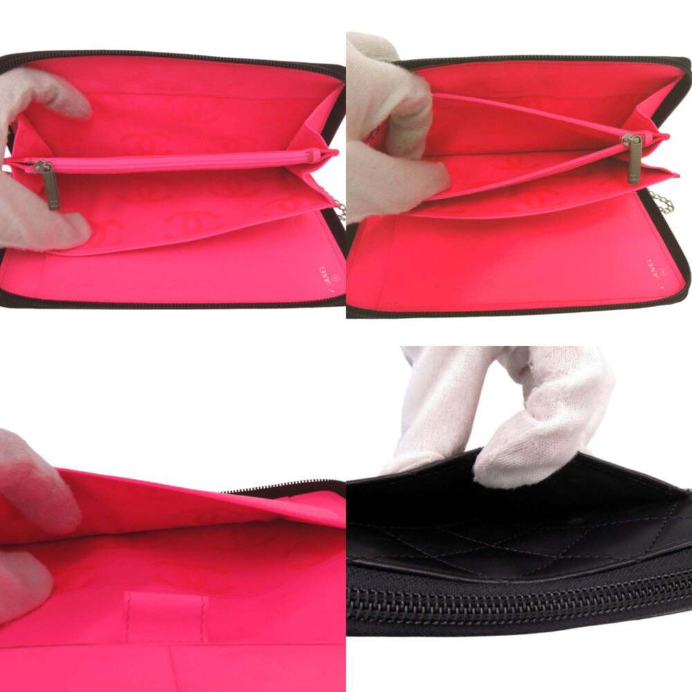 CHANEL Black Leather Logo Wallet - Picture 7 of 8